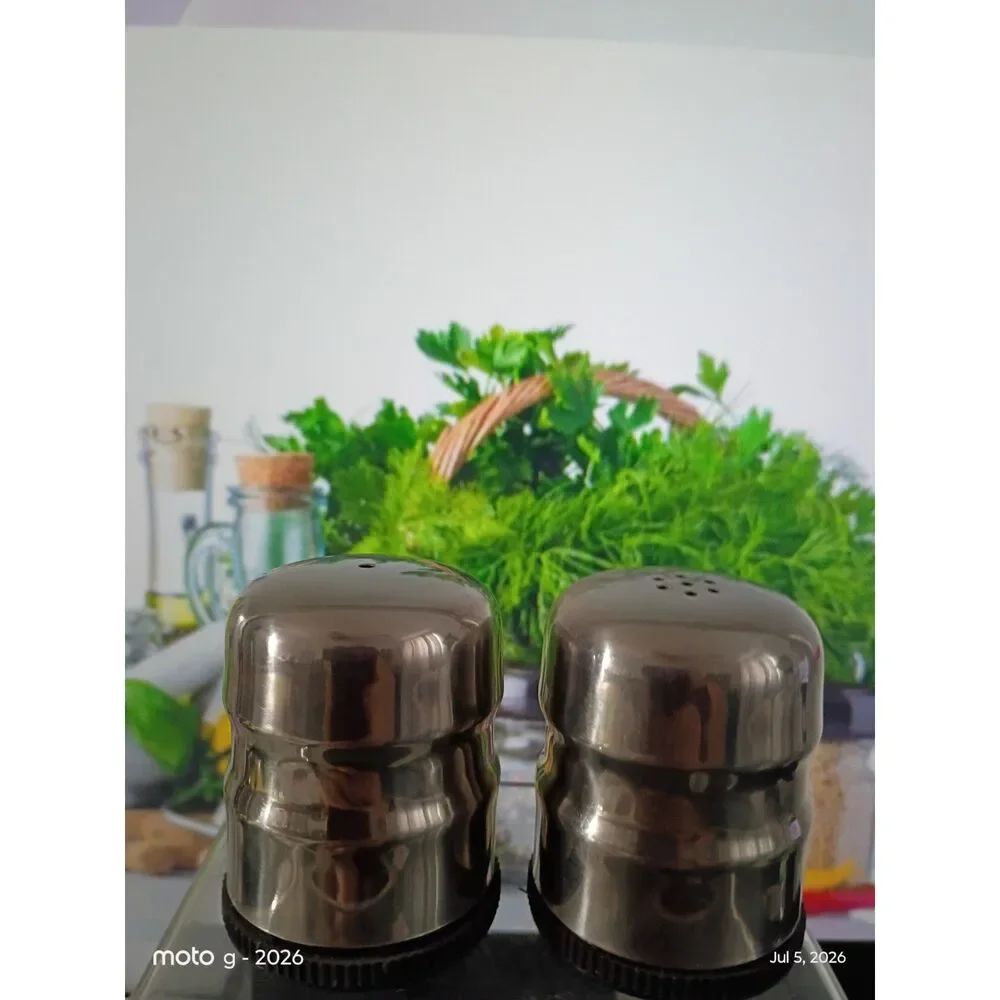 Danish Salt & Pepper Shaker Set Stainless Steel ~Vintage~